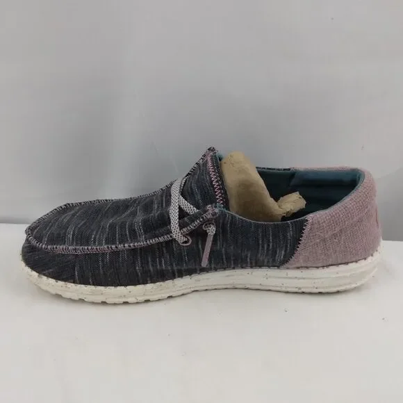 Hey Dude Wendy Funk Jersey Shoes Charcoal Gray & Light Mauve Women's Size 10 - Picture 7 of 12